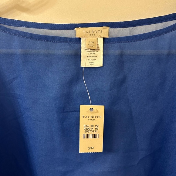 NWT Talbots Blue Bat Wing  Top - Picture 4 of 6